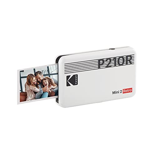 KODAK Mini 2 Retro 4PASS Mobiler Fotodrucker (5,3x8,6cm) - Weiß