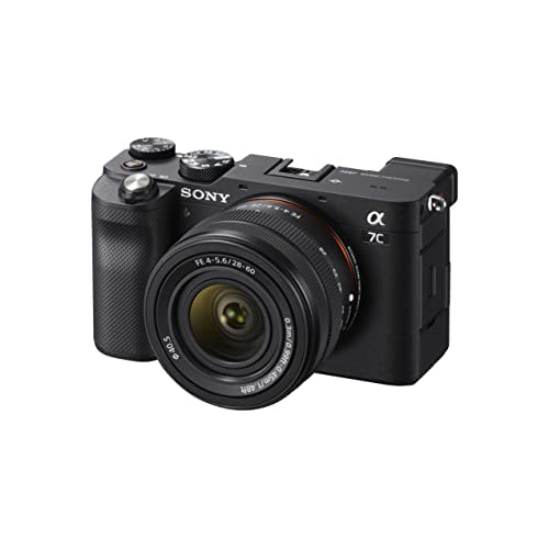 Sony Alpha 7C Spiegellose E-Mount Vollformat-Digitalkamera ILCE-7C (24,2 MP, 7,5cm (3 Zoll) Touch-Display, Echtzeit-AF, 5-Achsen Bildstabilisierung) incl. SEL-2860 Objektiv - Schwarz