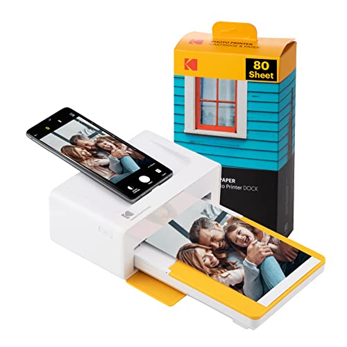 KODAK Dock Plus 4PASS Mobiler Fotodrucker (10x15cm) + Paket mit 90 Blatt