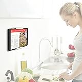 TFY Tablet-Wandhalterung, Küchenwandhalterung für Tablets und Smartphones, passend für Küche, Bad, Schlafzimmer, Lesezimmer und mehr (Weiß)
