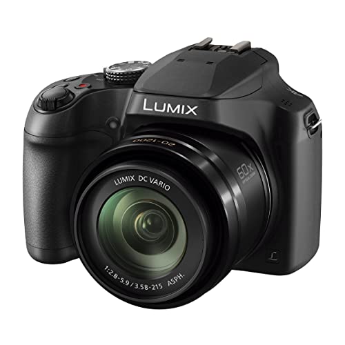 Panasonic Lumix DC-FZ82 Bridgekamera (18 Megapixel, 20 mm Weitwinkel, 60x opt. Zoom, 4K30p Videoaufname, Hybrid Kontrast AF) schwarz
