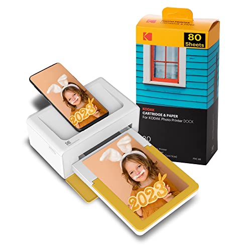 KODAK PD460 Dock Plus, 4x6 fotodrucker, Kompatibel mit Allen Bluetooth- und Smartphone, Tintenpatronen und 90 Fotopapiers enthalten