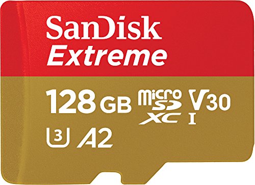 SanDisk Extreme microSDXC UHS-I Speicherkarte 128 GB für Actioncams und Drohnen + Adapter + RescuePRO Deluxe (bis zu 190 MB/s, A2, Class 10, U3, V30)