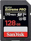 SanDisk Extreme Pro SDXC UHS-I Speicherkarte 128 GB (V30, Übertragungsgeschwindigkeit 170 MB/s, U3, 4K-UHD-Videos, temperaturbeständig)