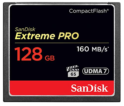 SanDisk Extreme Pro CompactFlash Speicherkarte 128 GB (UDMA7, 4K-UHD- und Full-HD-Videos, VPG 65, temperaturbeständig, 160 MB/s Übertragung)